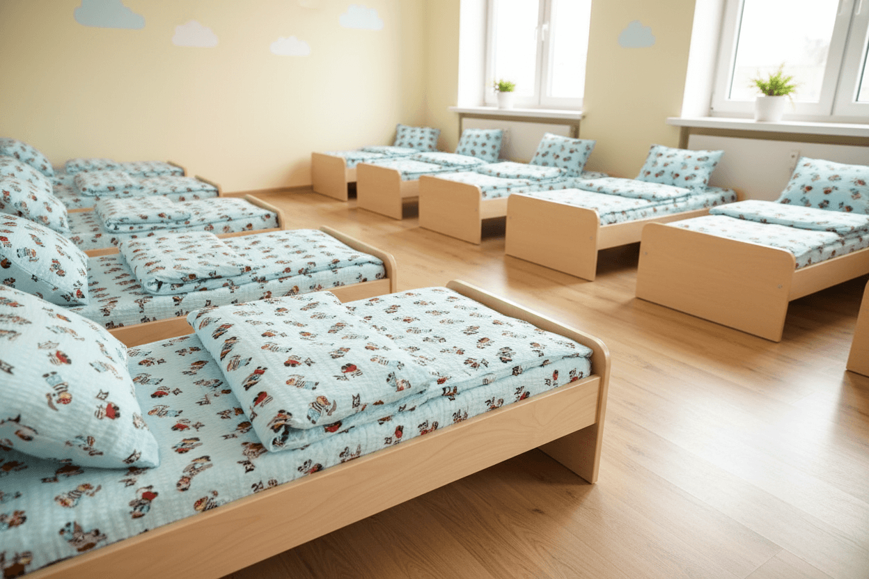 Krepové dětské povlečení do školky „Piráti na modrém“